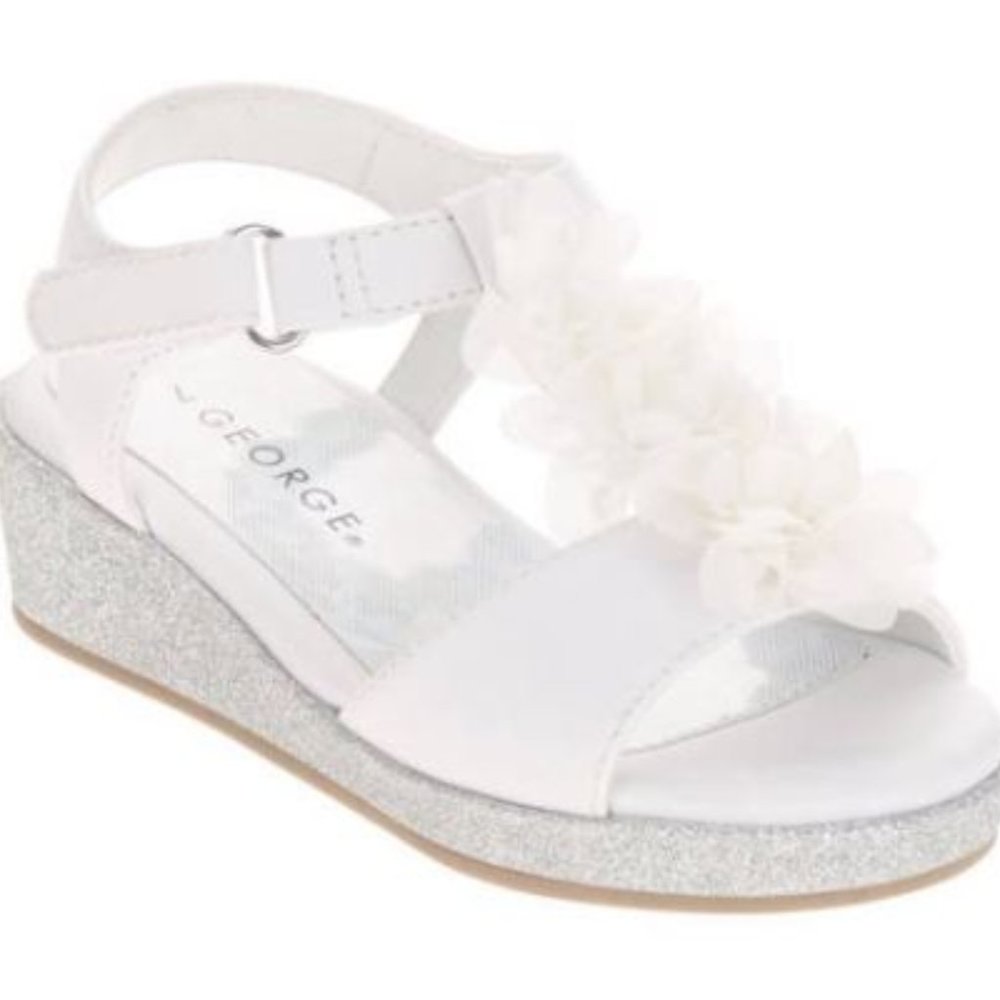 George Toddler Girls Dress Sandal Size 10 Color White